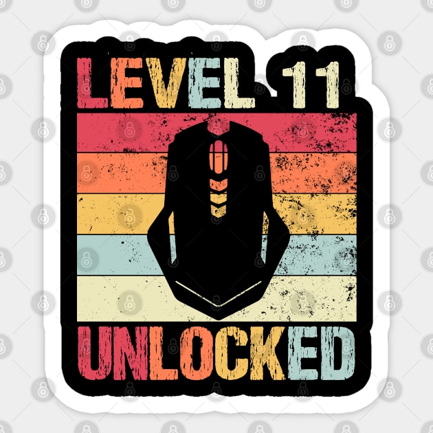 Level 11 Unlocked - 11th Birthday Sticker by Teesamd